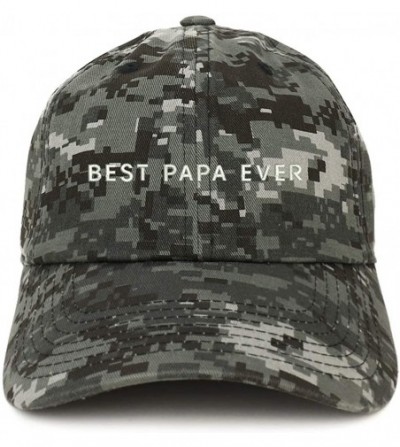 Baseball Caps Best Papa Ever One Line Embroidered Soft Crown 100% Brushed Cotton Cap - Digital Night Camo - CT18SR0XE57