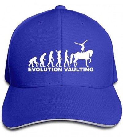 Baseball Caps Unisex Horse Vaulting Evolution Adjustable Sandwich Peaked Cap Sports Cap - Royalblue - CR18K6H3O79