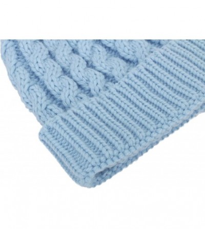 Skullies & Beanies Winter Wonderland Splash Patterned Thick Knit Fleece Lined Snow Beanie Hats - Light Blue - CR18KIU8QMK