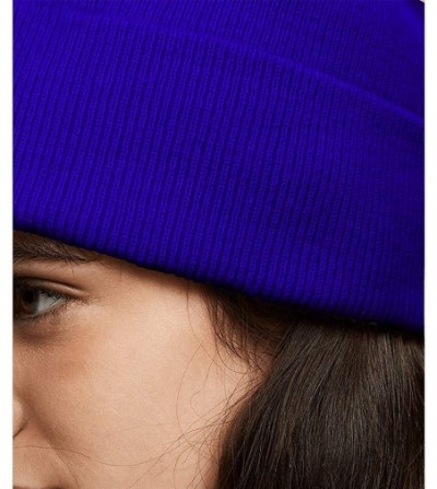 Skullies & Beanies Cuffed Beanie Knit Hat Skull Beanies Cap for Men Women (Blue-38- One Size) - C0194CE8Y65