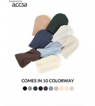 Skullies & Beanies Men Women Winter Warm Beanie Soft Slouchy Knit Hat 2 Pack - Sky Blue and Navy - CV194R7DS9K