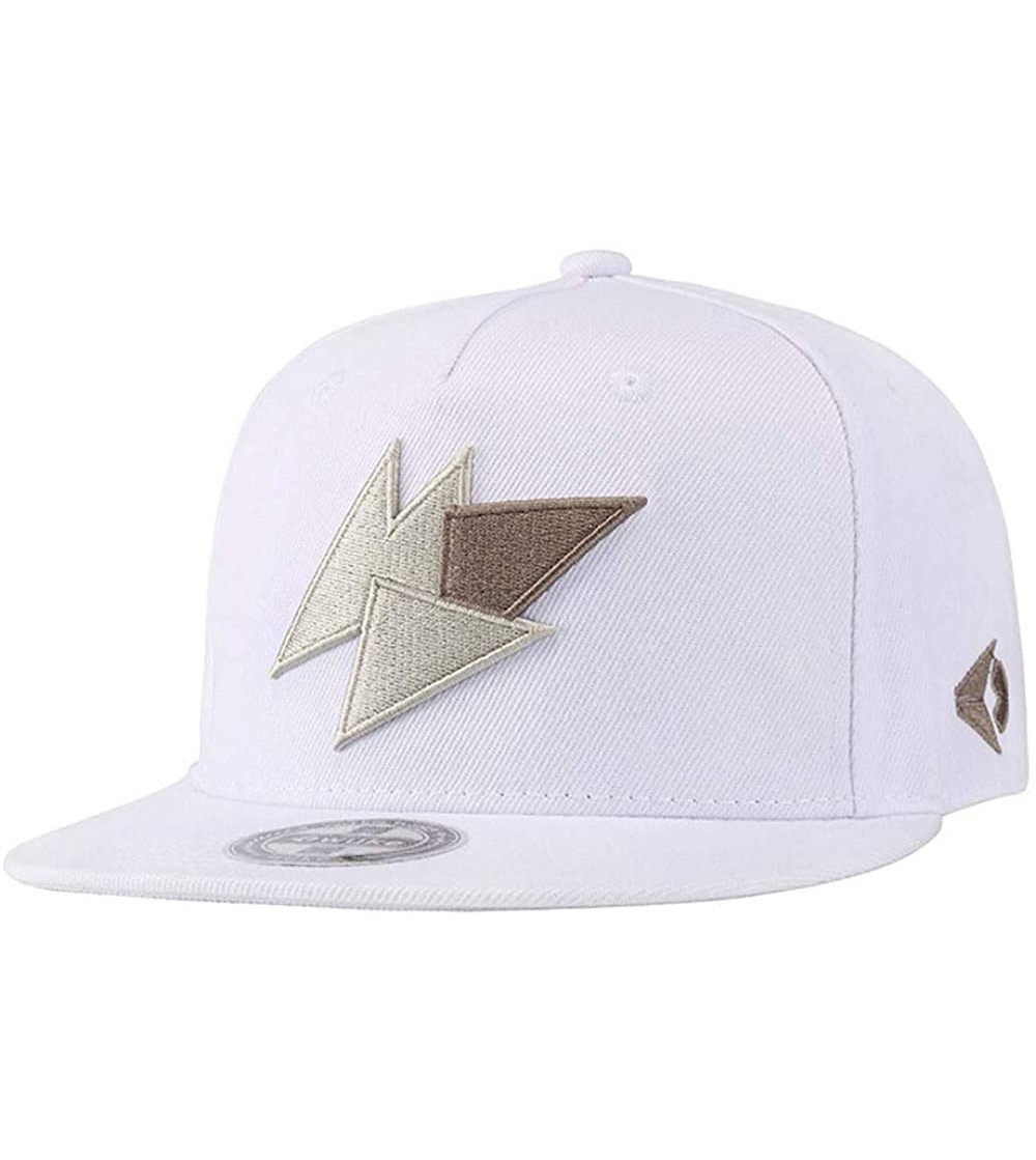 Baseball Caps Unisex Flat Bill Hip Hop Hat Snapback Baseball Cap - White 050 - C612LUW52FB