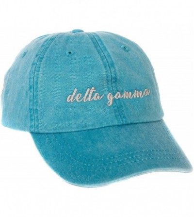 Baseball Caps Delta Gamma (N) Sorority Baseball Hat Cap Cursive Name Font dg - Bright Blue - CY188U0AE40