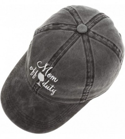 Baseball Caps Baseball Dad Hat Vintage Washed Cotton Low Profile Embroidered Adjustable Baseball Caps - Mom Off Duty - Black ...