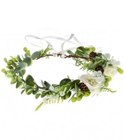 Headbands Boho Flower Headband Floral Garland Crown Wedding Festival Party Headpiece - A-white - CI1944YAOD2