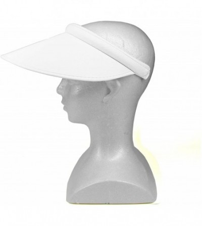 Sun Hats Women's Summer Sun UV Protection Visor Wide Brim Clip on Beach Pool Golf Cap Hat - White - CZ189XOSWCG