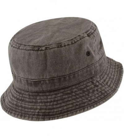 Bucket Hats 100% Cotton Canvas & Pigment Dyed Packable Summer Travel Bucket Hat - 2. Pigment - Black - CZ196EOWA0Y