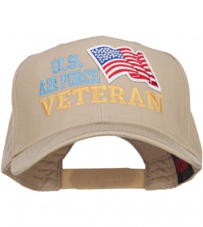 Baseball Caps Wording of US Air Force Veteran with Flag Patched Pro Cap - Khaki - CI18CS98UA3