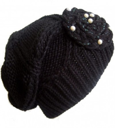 Skullies & Beanies Winter Hat for Women Slouchy Beanie Hat Stylish Beautiful Hat M-113 - Black - CU11B2NOQZV