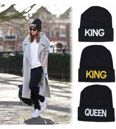 Skullies & Beanies Women's Knitted Hat Fashion Casual Letter Decor Winter Warm Hat Beanie Hat (Silver King) - Silver King - C...