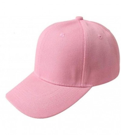 Baseball Caps Caps- Fashion Unisex Solid Color Blank Snapback Baseball Cap Hip Hop Hats - Pink - CD12DZ0JM1B