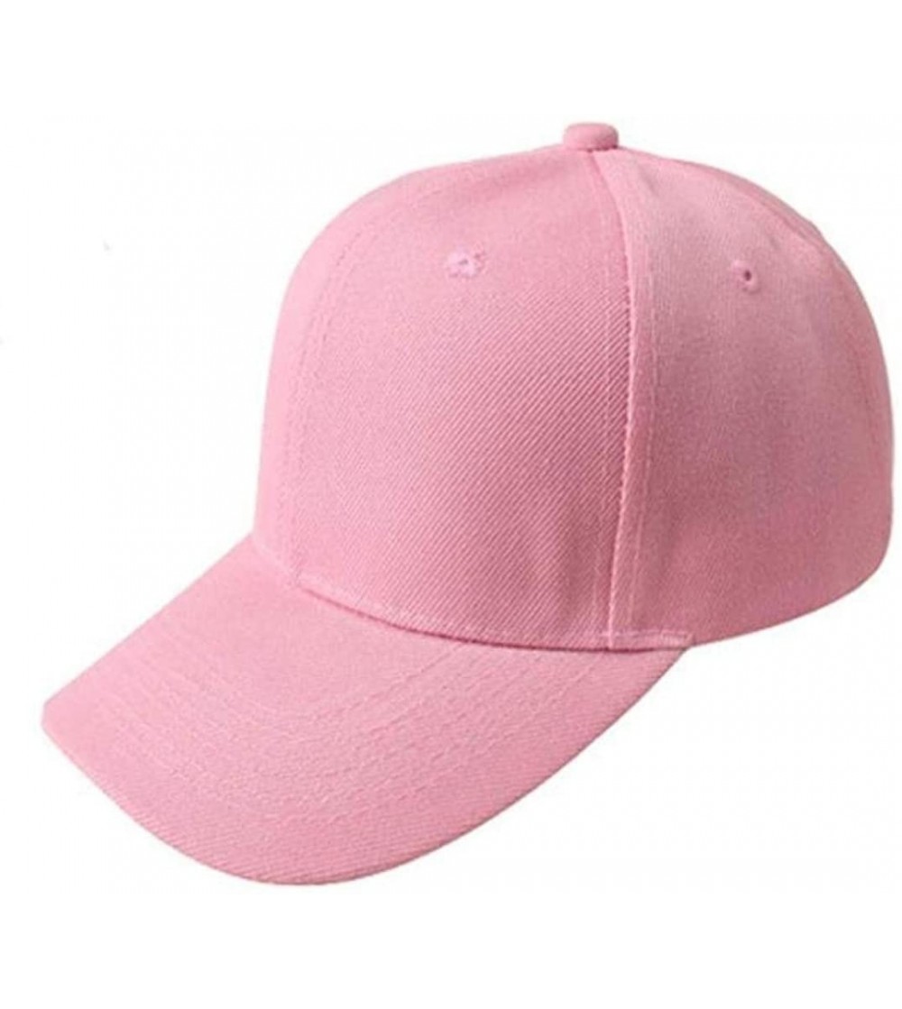Baseball Caps Caps- Fashion Unisex Solid Color Blank Snapback Baseball Cap Hip Hop Hats - Pink - CD12DZ0JM1B