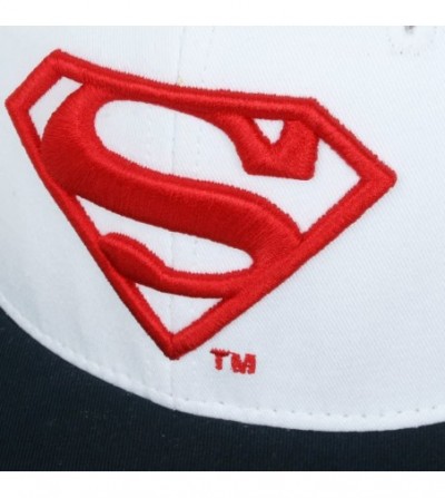 Baseball Caps Superman Shield Embroidery Flat Bill Snap Back Trucker Hat - White - CE180CI8Q6E