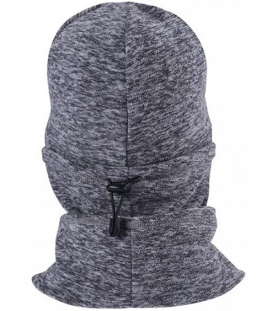 Skullies & Beanies Balaclave Fleece Windproof Ski Mask Face Mask Tactical Hood Neck Warmer - Heather Grey-polar Fleece - CU18...