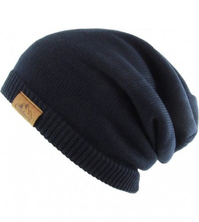 Skullies & Beanies Super Warm Slouchy Fleeced Long Beanie Warm Fur Lined Winter Knit Hat Thick Skull Cap - C718GL8TRZW