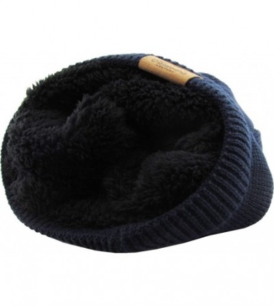 Skullies & Beanies Super Warm Slouchy Fleeced Long Beanie Warm Fur Lined Winter Knit Hat Thick Skull Cap - C718GL8TRZW