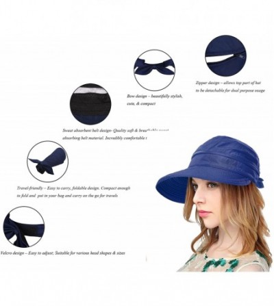 Visors Women's 2 in 1 Outdoor Sportswear Golf/Tennis Visor UV Protection Hat - 2284_dark Blue - CW18D8NS03X
