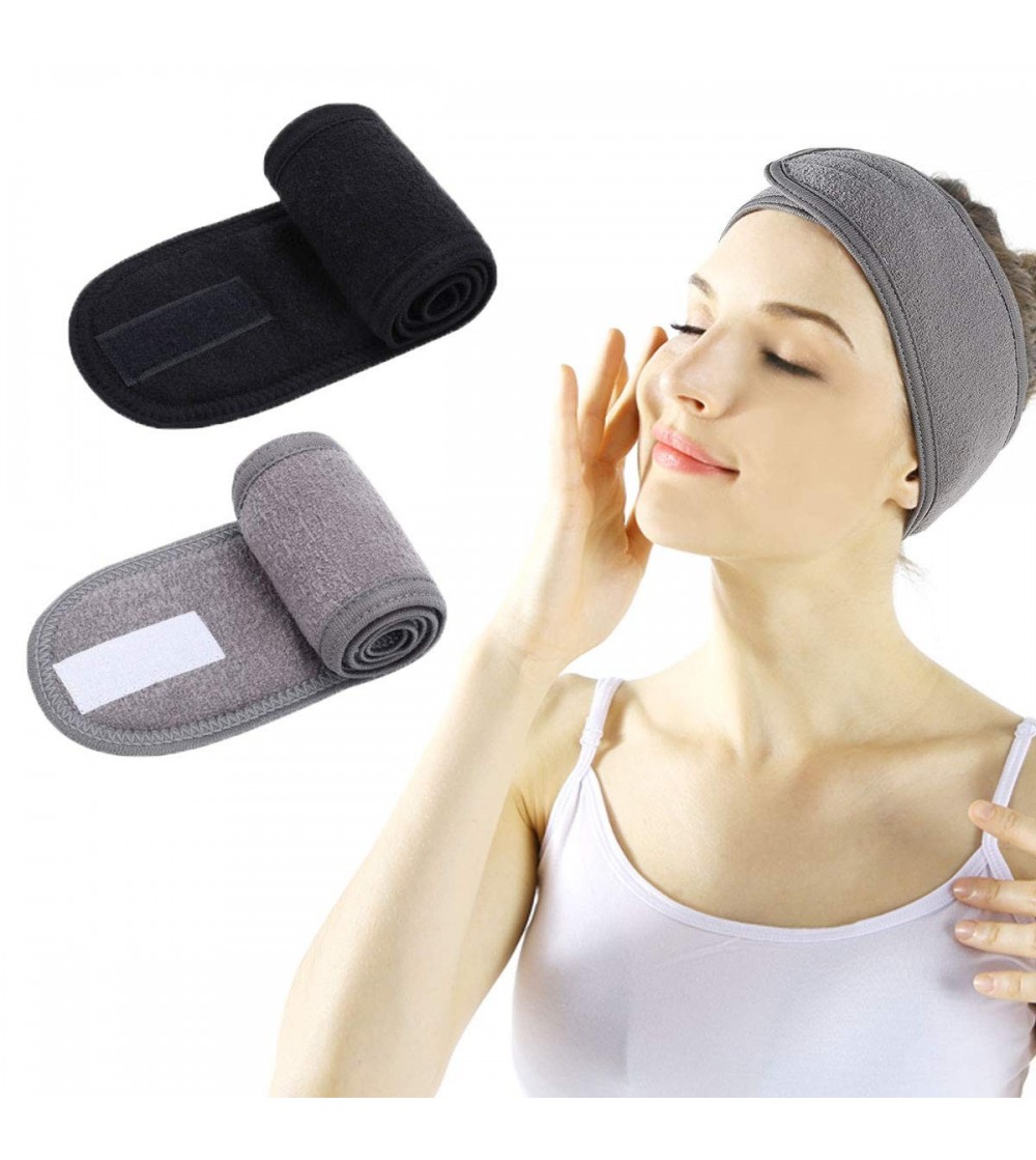 Headbands Facial Spa Headband Adjustable Stretch - Black+Gray - CY18QYMC6EK