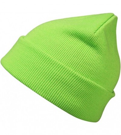 Skullies & Beanies Slouchy Winter Hats Knitted Beanie Caps Soft Warm Ski Hat - Lime Green - C018WRA3MQ2