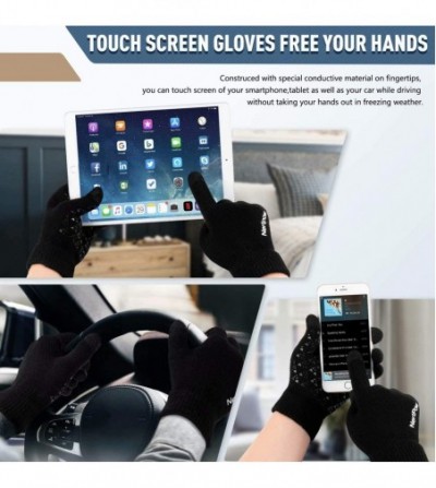 Skullies & Beanies Winter Beanie Gloves Touchscreen Infitiny - Gloves&beanie Coffee White - CX18XIRQW7Z