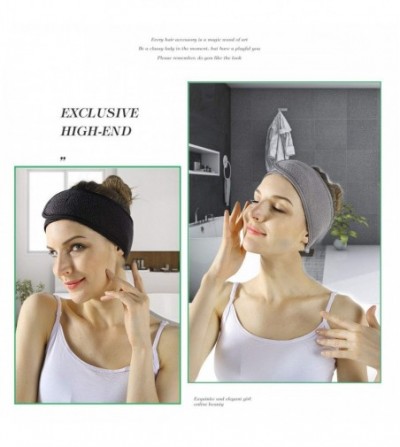 Headbands Facial Spa Headband Adjustable Stretch - Black+Gray - CY18QYMC6EK
