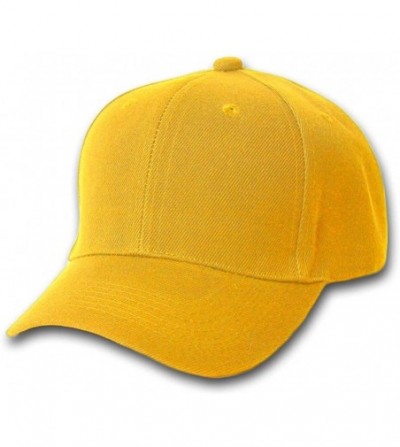 Baseball Caps Structured Hook & Loop Adjustable Hat - Gold - C6180IHOA98