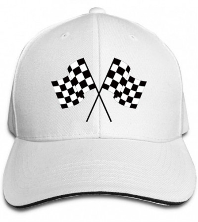 Baseball Caps Men's Baseball Caps Checkered Flags Race Car Flag Pole Adjustable Dad Hat - Flag-white - CT18A4IQ4E5