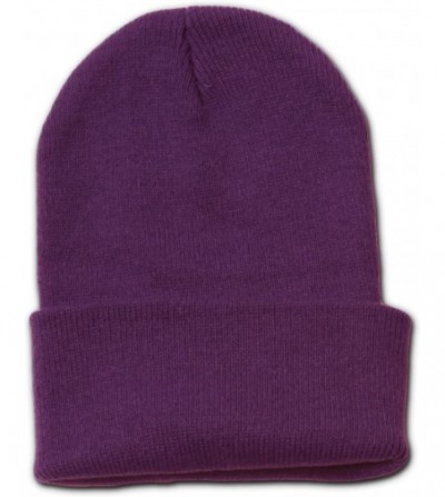 Skullies & Beanies Plain Blank Long Cuff Beanie Cap Solid Winter Hat Knitted Hats Ski Caps for Men Women Teen Girls Boys Teen...
