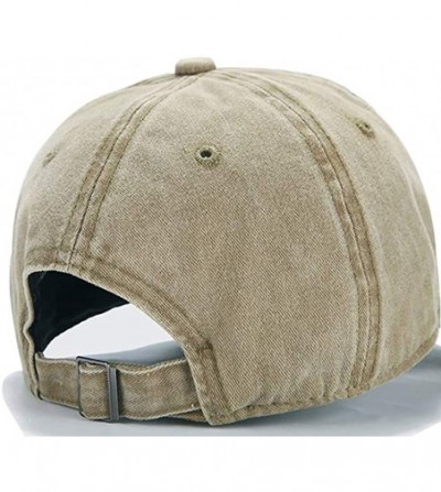 Baseball Caps Men Women Baseball Cap Vintage Cotton Washed Distressed Hats Twill Plain Adjustable Dad-Hat - Z-black/Khaki - C...