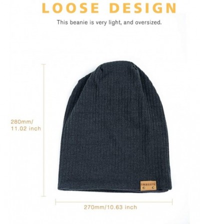 Skullies & Beanies Large Beanie for Men Winter Oversized Knit Cap Womens Slouchy Hat B309 - B011s-gray - CF18Z8XGG2N