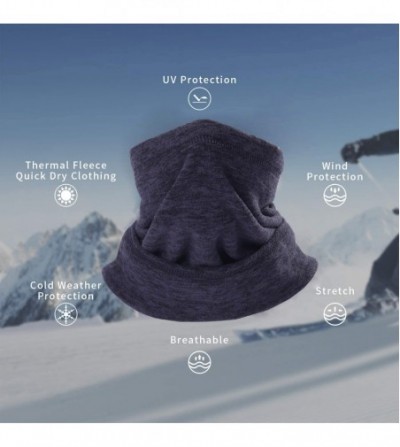 Balaclavas Men's Fleece Neck Warmer Cold Weather Windprood Ski Balaclava Face Mask - Navy - CI1928UE95X