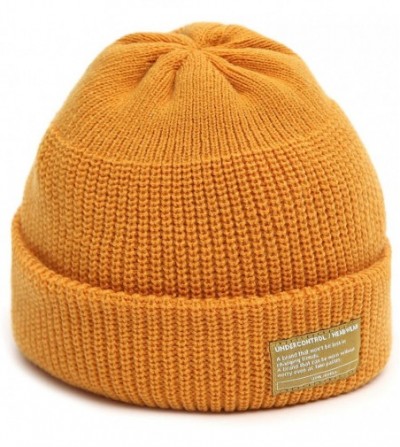 Skullies & Beanies Winter Fisherman Beanie Free Size Men Women - Unisex Stylish Plain Skull Hat Watch Cap -12 Color - Mustard...