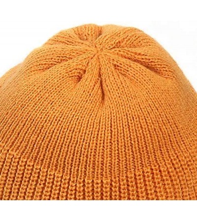Skullies & Beanies Winter Fisherman Beanie Free Size Men Women - Unisex Stylish Plain Skull Hat Watch Cap -12 Color - Mustard...