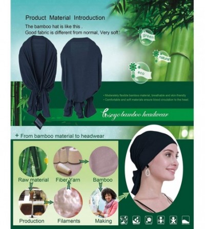 Headbands Bamboo Chemo Headscarf for Women Hair Loss - Cancer Slip On Headwear Turbans Sealed Packaging - Bamboo Black - CE18...