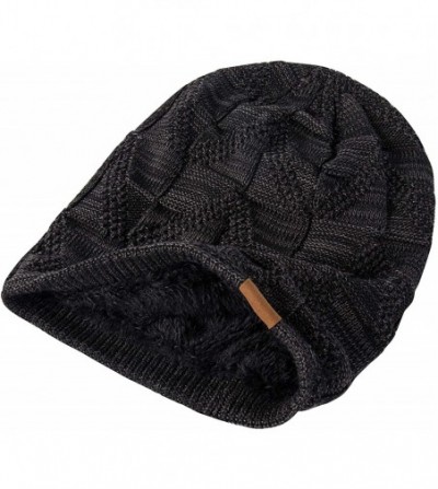 Skullies & Beanies Mens Winter Slouchy Beanie Warm Fleece Lined Skull Cap Baggy Cable Knit Hat - 18 - CI18UKWXW93