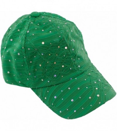 Baseball Caps Glitzy Game Sequin Trim Baseball Cap for Ladies - Emerald - C111U4D9ZFL