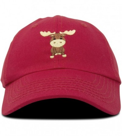 Baseball Caps Cute Moose Hat Baseball Cap - Red - CK18LZ7KID6