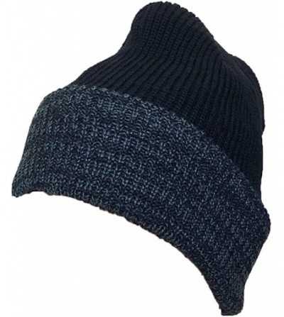 Skullies & Beanies 3M 40 Gram Thinsulate Insulated Cuffed Knit Beanie (One Size) - Solid Black W/Black Dark Gray Cuff - CA11Q...