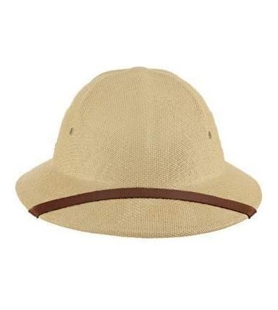 Sun Hats Global Trends Men's Fine Twisted Toyo Pith Helmet - Tan/White - CO11BC18R8P
