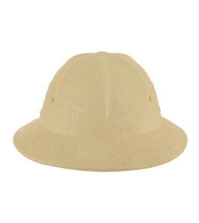 Sun Hats Global Trends Men's Fine Twisted Toyo Pith Helmet - Tan/White - CO11BC18R8P