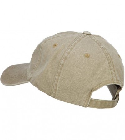 Baseball Caps Grandpa Bear Embroidered Washed Cotton Twill Cap - Khaki - CB18E5R3OW7