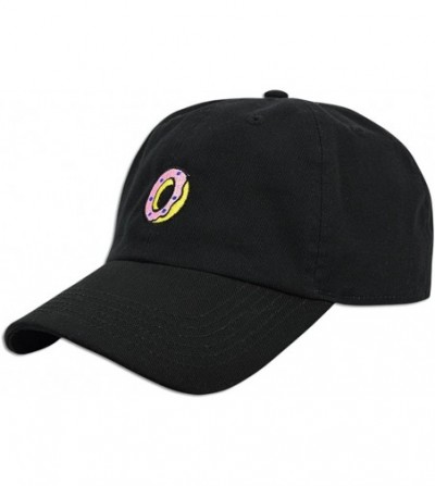 Baseball Caps Donut Hat Dad Embroidered Cap Polo Style Baseball Curved Unstructured Bill - Black - C9183N4U7R2