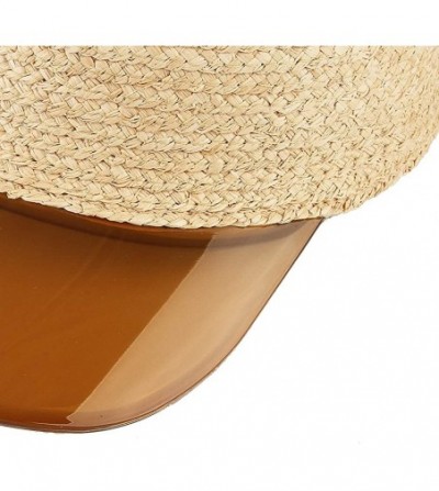 Sun Hats Women's Summer Breathable Baseball Cap Transparent PVC Wide Brim Baseball Sport Cap Raffia Straw Sun Cap - Orange - ...