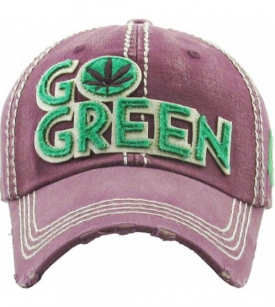 Baseball Caps Weed Marijuana Leaf Collection Dad Hat Baseball Cap Polo Style Adjustable - (5.7) Go Green Purple - CC18X730S8K