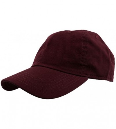 Baseball Caps Baseball Caps Dad Hats 100% Cotton Polo Style Plain Blank Adjustable Size - Burgundy - CB18EZCDDI3