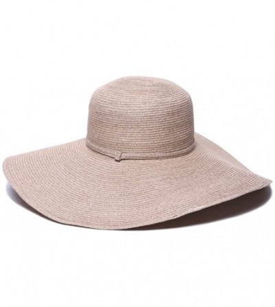 Sun Hats Women's Sophia Toyo Braid Lg Brim Floppy Sun Hat- Rated UPF 50+ for Max Sun Protection - Sand - C612MXAJEQD