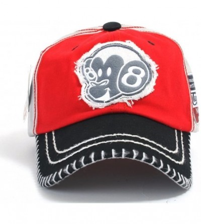 Baseball Caps Two-tone Vintage Monkey Big Stitch Baseball Cap Snapback Trucker Hat - Red2 - CY11C0BOBM7