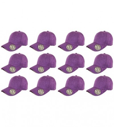 Baseball Caps ( Pack of 12 ) Classic Premium Baseball Cap Adjustable Size Plain Hat Unisex - Purple - C51865LR326