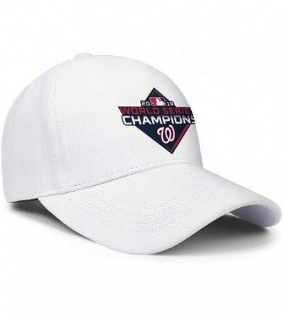Baseball Caps Men's Women's 2019-world-series-baseball-championships-w-logo-Nats Cap Printed Hats Workout Caps - White-3 - CY...
