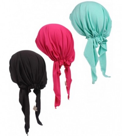 Skullies & Beanies 3 Pack Women Chemo Hat Beanie Scarf Turban Headwear for Cancer Patients - 3c - CJ184ZCLAKQ